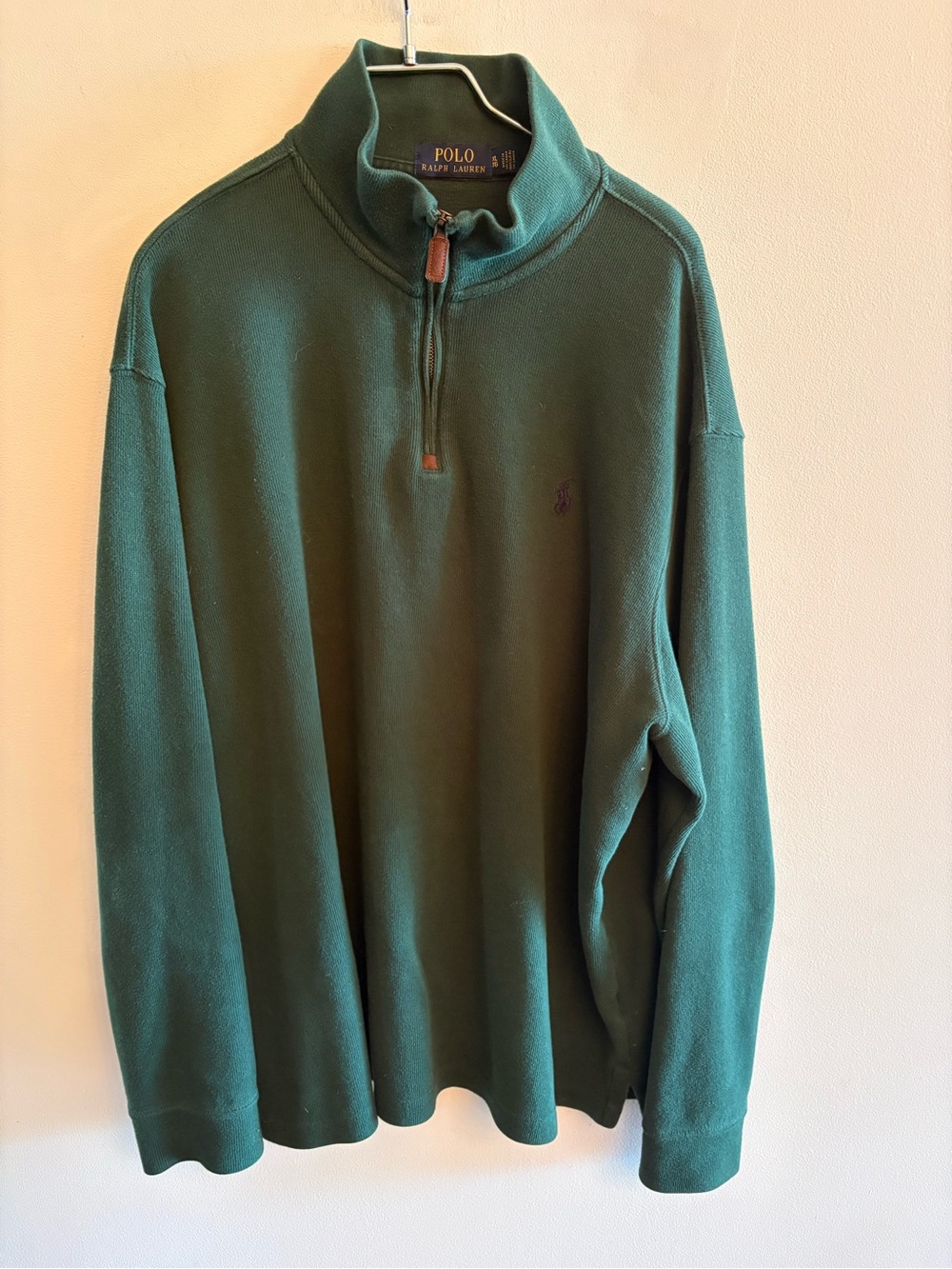 Polo by Ralph Lauren Forest Green 1/4 Zip Sweater size XL